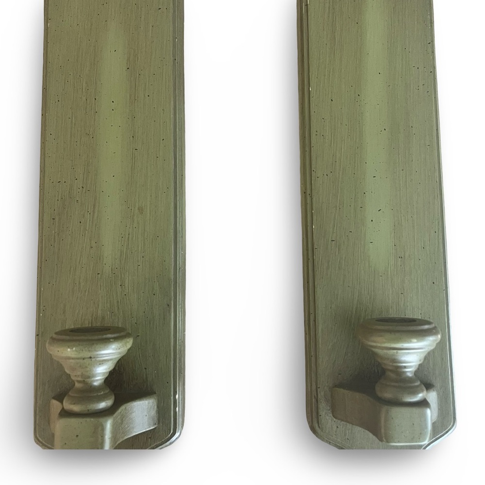 Vintage MCM Tell City Wall Sconces in Antique Green - Picture 3 of 8